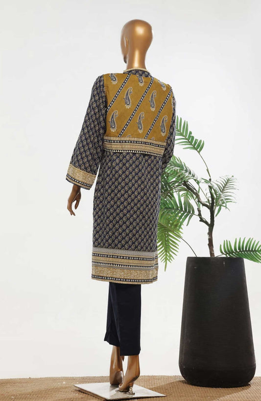 Bin Saeed Embroidered Lawn Stitched 3 Piece Suit - D-04 - BS25ECL - Blue - Summer Collection
