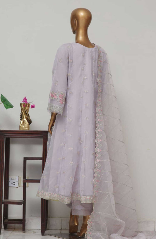 Bin Saeed Embroidered Stitched 3 Piece Frock - D-04 - BS25CF - Greyish Purple - Festive Collection