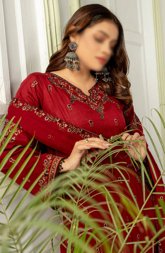 Saffron Premium Embroidered Lawn Collection 2024 - Design 04