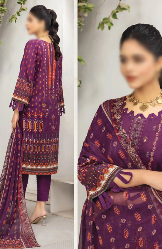 Dastaan Embroidered Print Lawn Collection 2024 By Humdum - Design 04