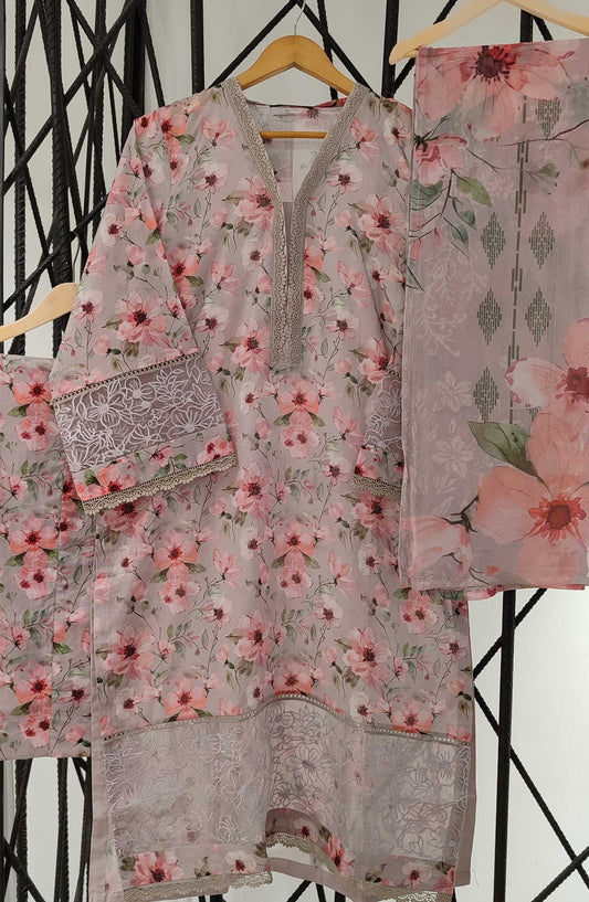 Emerge Embroidered Lawn Stitched 3 Piece - D-04 - EM25CL - Light Pink - Summer Collection