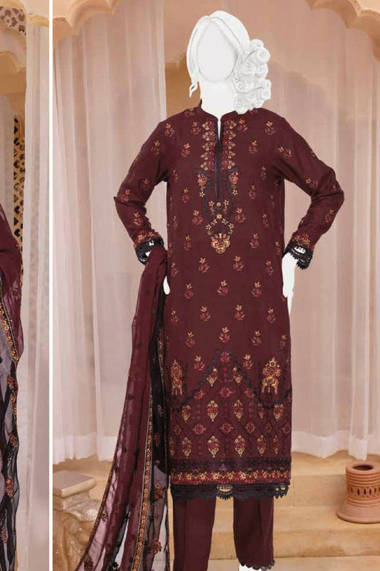 Romansiah Premium Karandi Series with Crinckle Dupatta Collection - Design 04