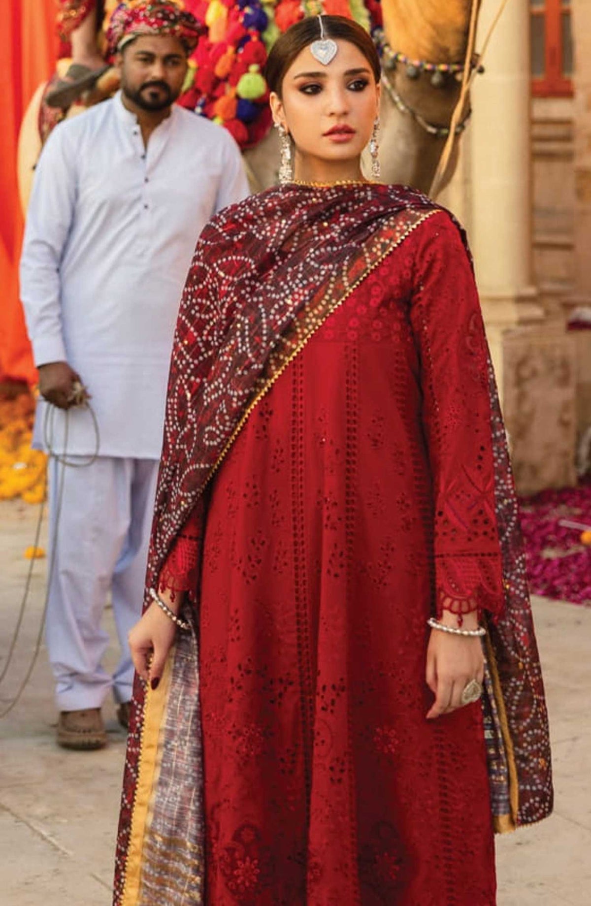 Al Zohaib Textile Embroidered Chikankari Unstitched 3 Piece - D-04 - AZT25B - Red - Casual Collection