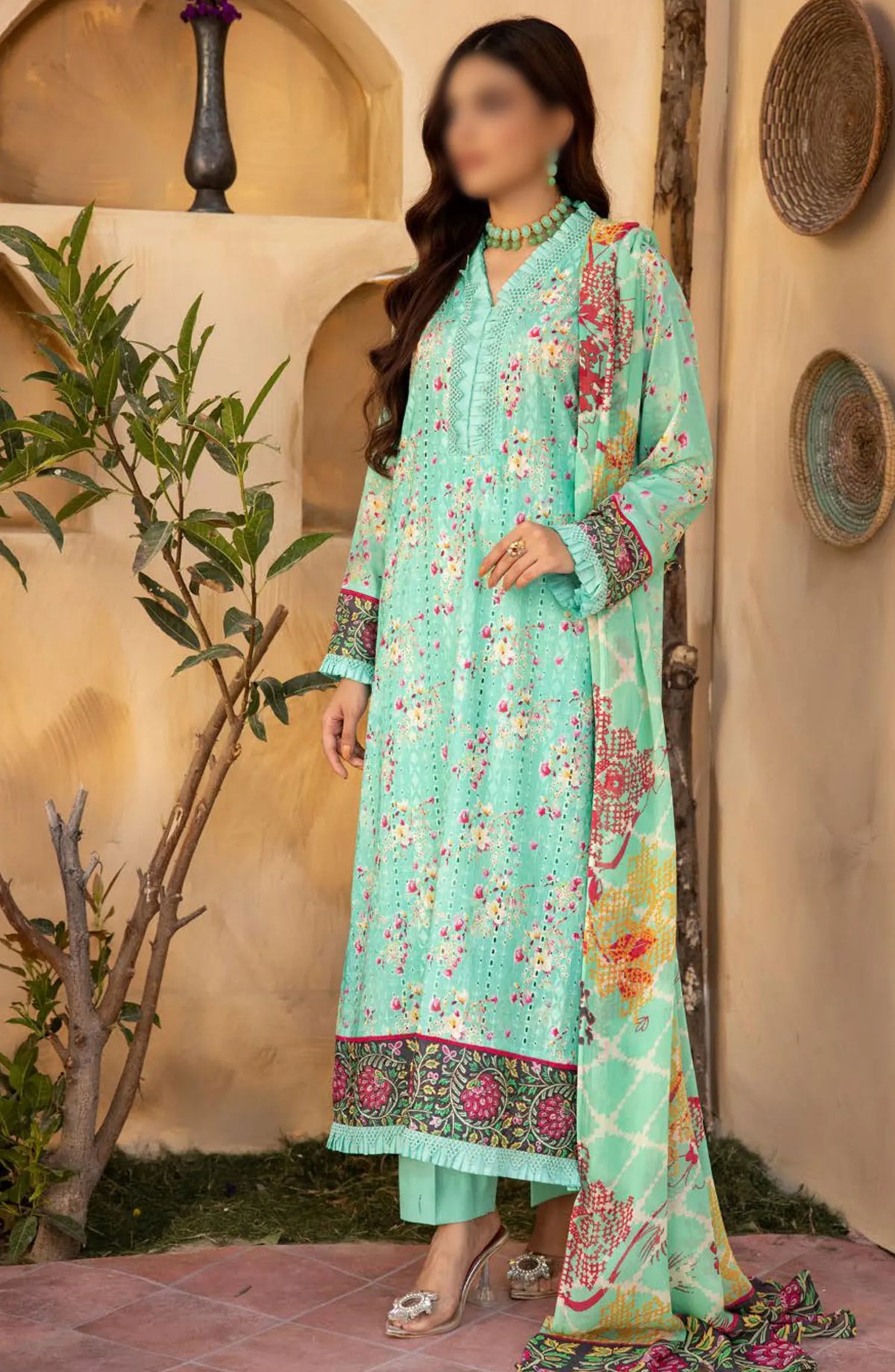 Mahees Printed Chikiankari Lawn Collection 2024 - Design 04