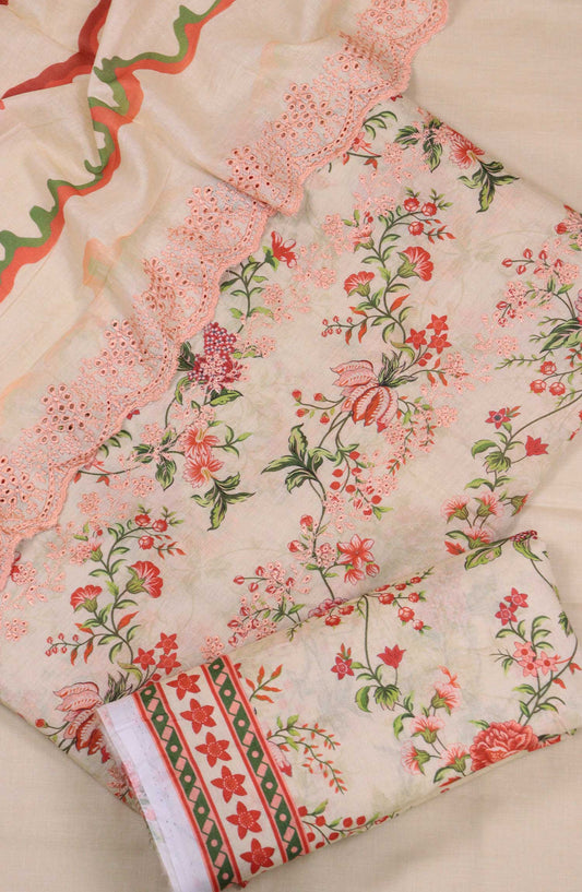 Amna Khadija Embroidered Lawn Unstitched 3 Piece - D-04 - AM25PE3 - Light Pink - Summer Collection
