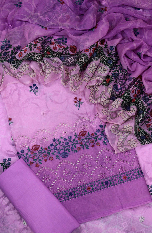 Aabroo by Amna Khadija Chikankari Lawn Unstitched 3 Piece Suit - D-04 - AM25ABL - Purple - Summer Collection