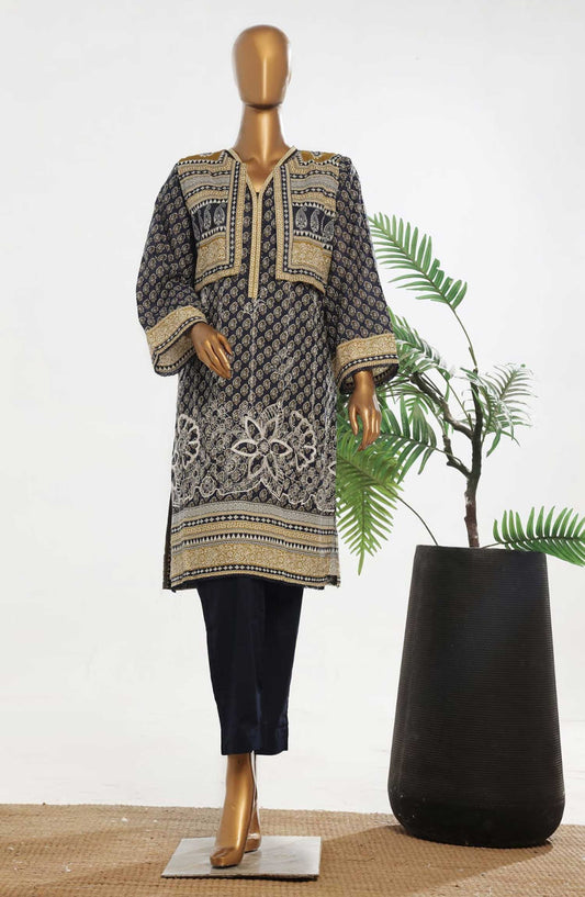 Bin Saeed Embroidered Lawn Stitched 3 Piece Suit - D-04 - BS25ECL - Blue - Summer Collection