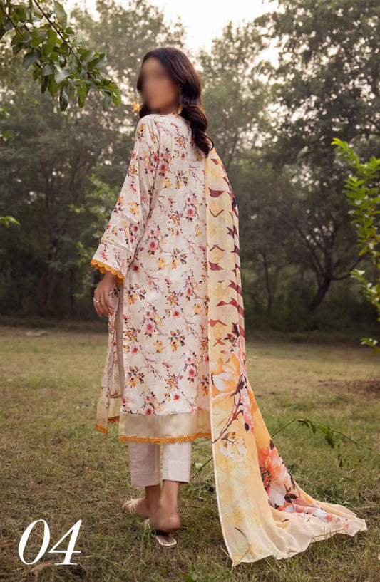 Mahees Printed Chikiankari Lawn Collection Vol 06 2024 - Design 04