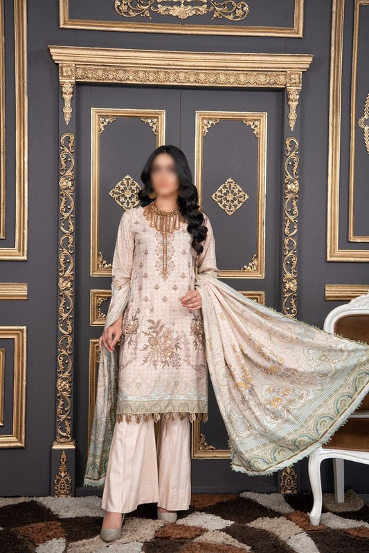 Design 04 Pastels by Sobia Digital Printed and Embroidered linen Collection