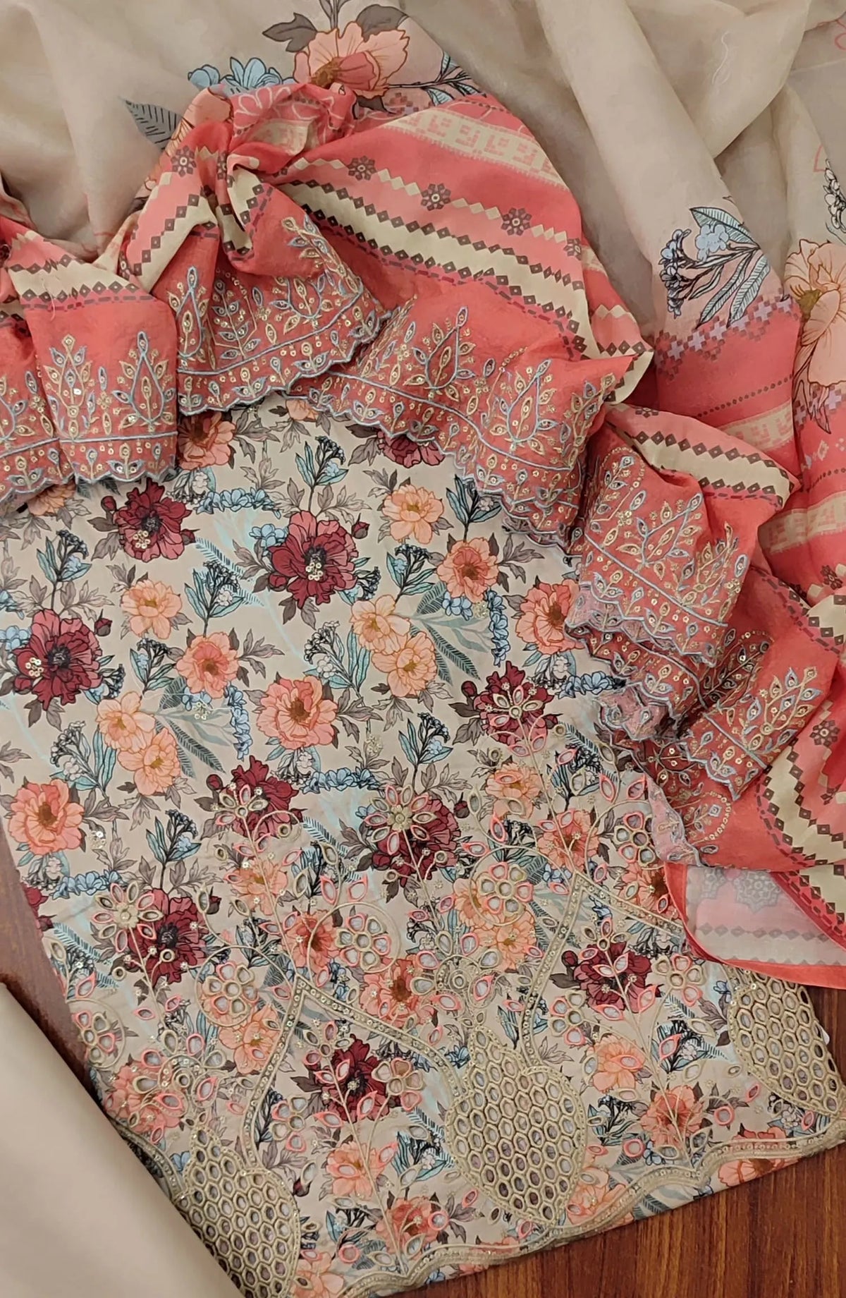 Bin Saeed Unstitch Embroidered Cambric Cotton Collection - Design 04