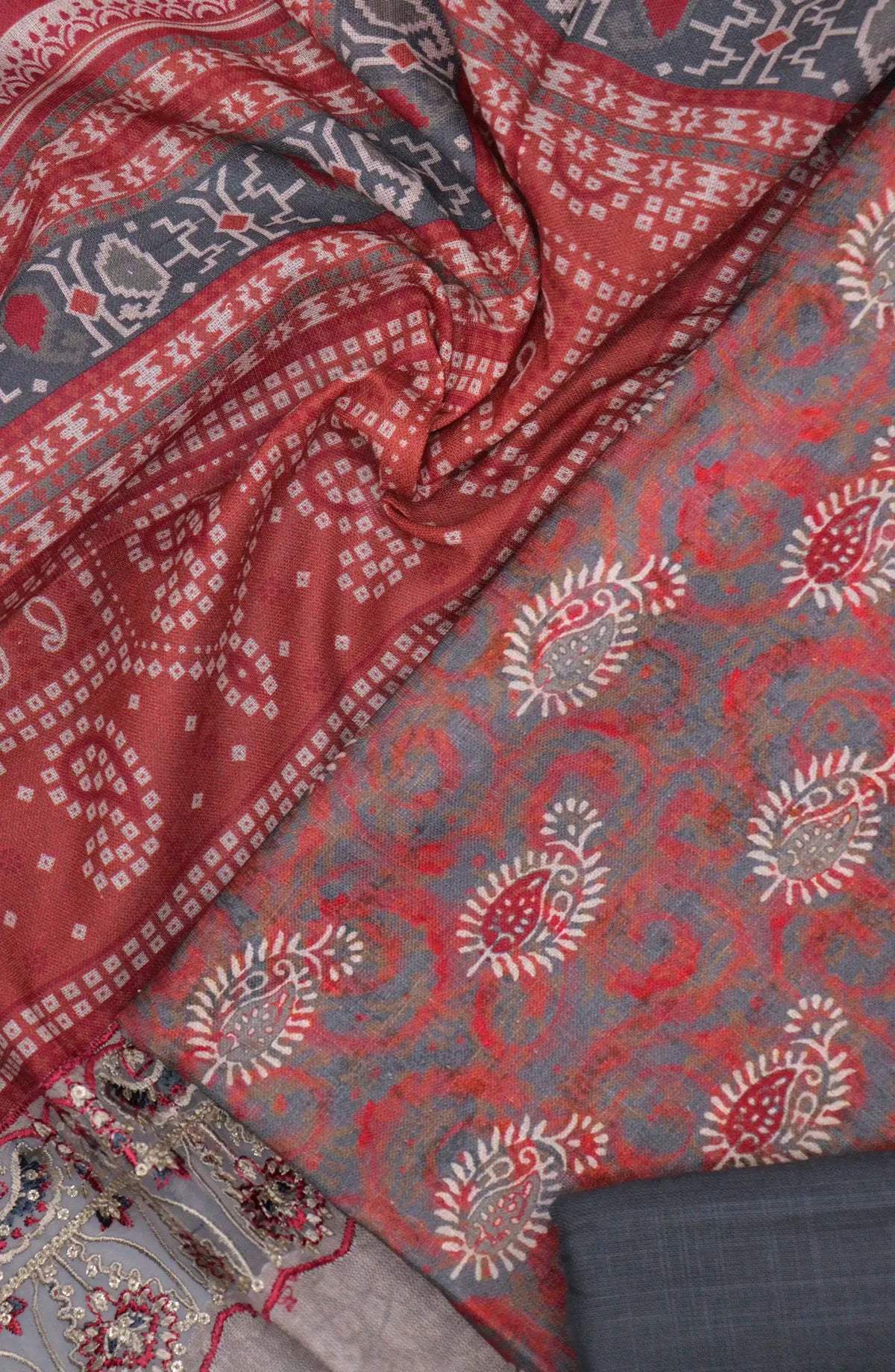 Falak Printed and Embroidered Khaddar Collection - Design 04