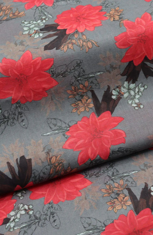 Classic Unstitched 2pcs Digital Printed Lawn Collection Vol-03 By Amna Khadija - Design 04