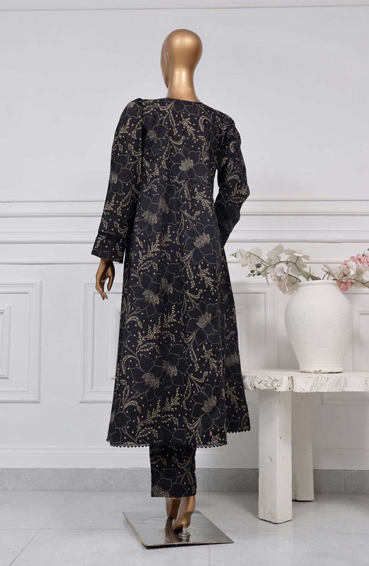 Sadabahar Printed Lawn Stitched 2 Piece Suit D-05 SD25SP Black - Summer Collection