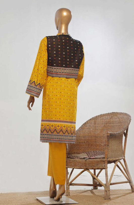 Bin Saeed Embroidered Lawn Stitched 3 Piece Suit - D-05 - BS25ECL - Yellow - Summer Collection