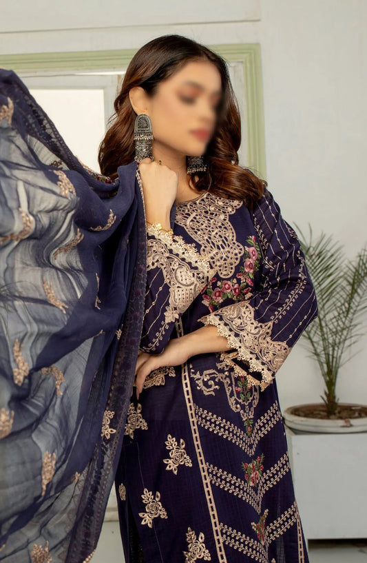 Saffron Premium Embroidered Lawn Collection 2024 - Design 05