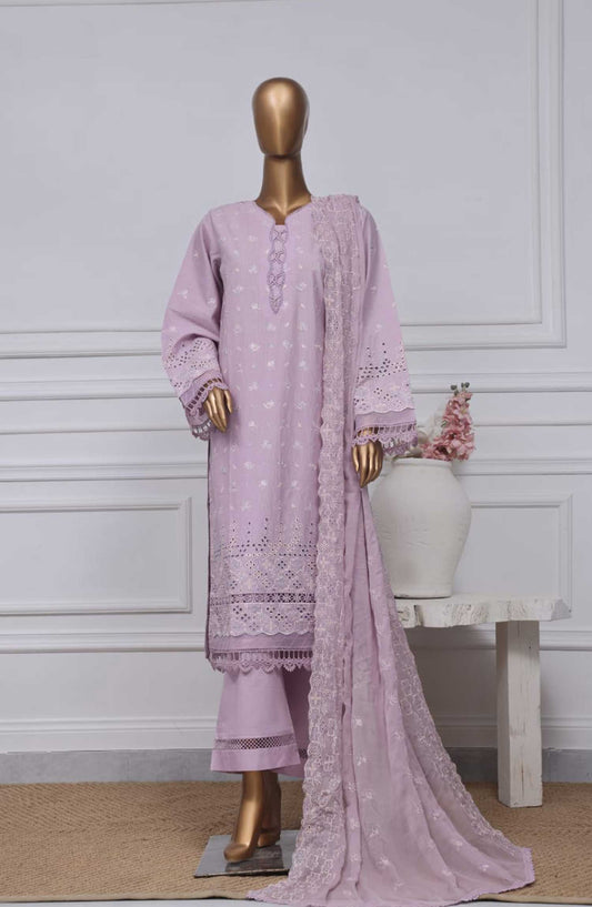 Sadabahar Embroidered Chikankari Stitched 3 Piece - Design 05 - SDB25C - Purple - Summer Collection