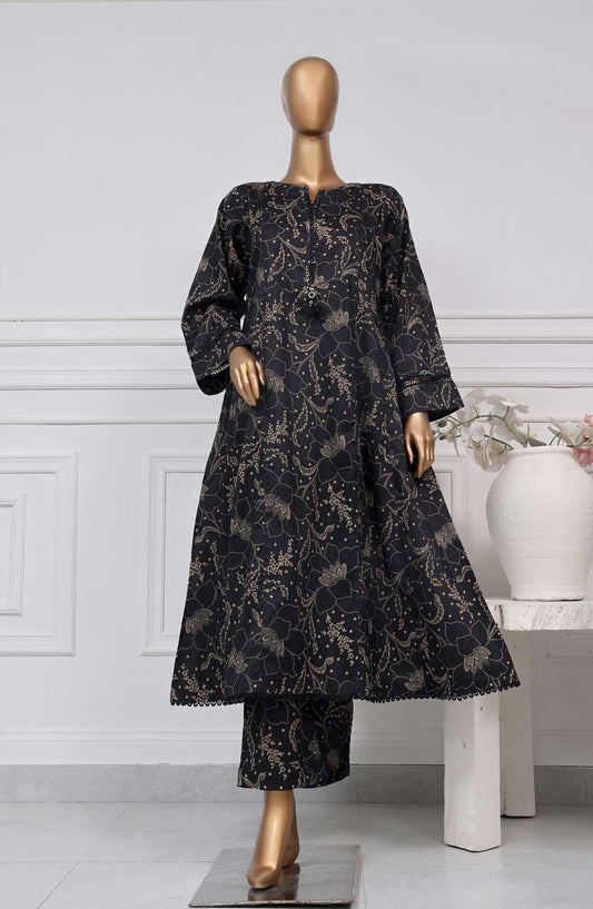 Sadabahar Printed Lawn Stitched 2 Piece Suit D-05 SD25SP Black - Summer Collection