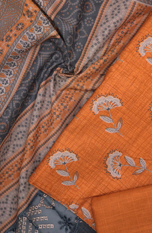 Falak Printed and Embroidered Khaddar Collection - Design 05