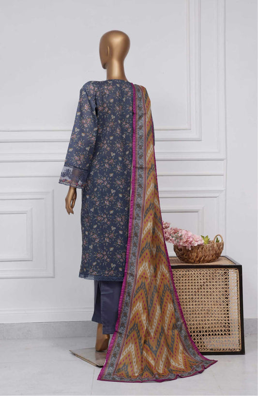 Raya by Sadabahar Embroidered Lawn Stitched 3 Piece - D-06 - SDB25RE - Blue - Summer Collection