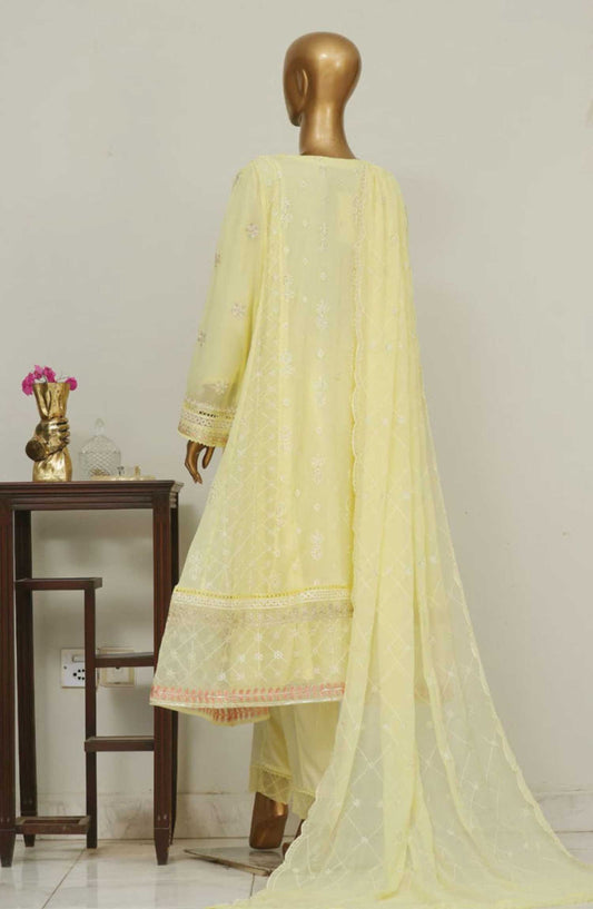 Bin Saeed Embroidered Stitched 3 Piece Frock - D-06 - BS25CF - Yellow - Festive Collection