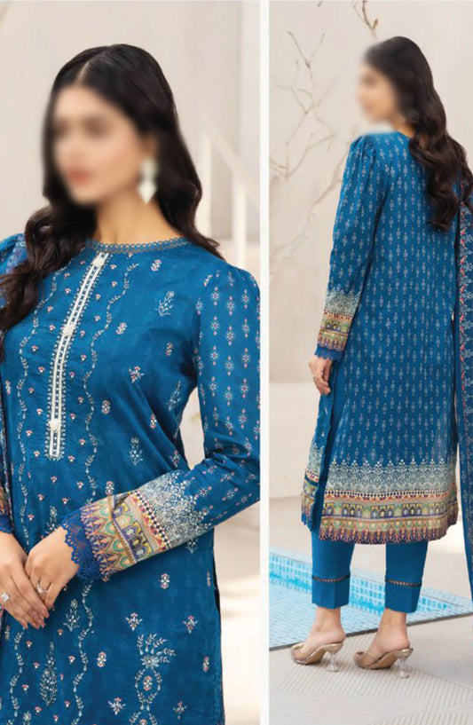 Dastaan Embroidered Print Lawn Collection 2024 By Humdum - Design 06