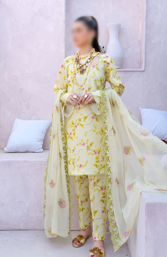 Gardenia Vol 03 Embroidered Print Lawn Collection By Humdum - Design 06