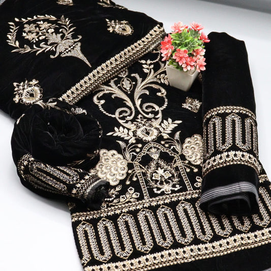 Signature Chapter 02 Unstitched Luxury Embroidered Velvet Series - Design 06