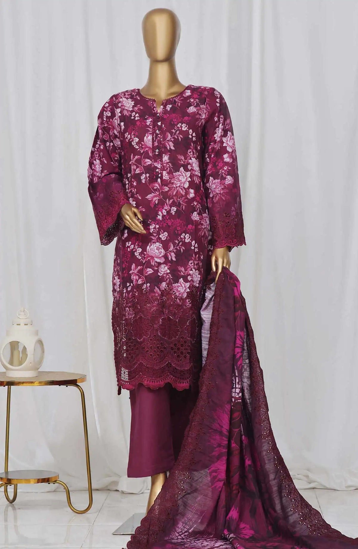 Sadabahar Laser Cutwork Chikankari Embroidered Dupatta Vol 02 - Design 06