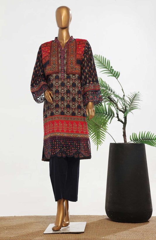 Bin Saeed Embroidered Lawn Stitched 3 Piece Suit - D-06 - BS25ECL - Blue - Summer Collection