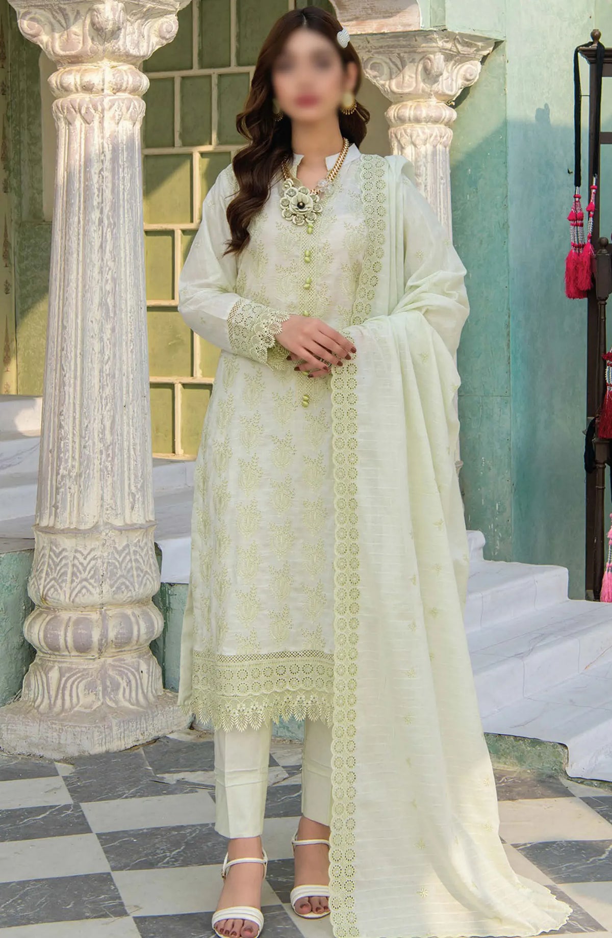 Meraki Exclusive Chikankari Embroidered Lawn Collection 2024 - Design 06