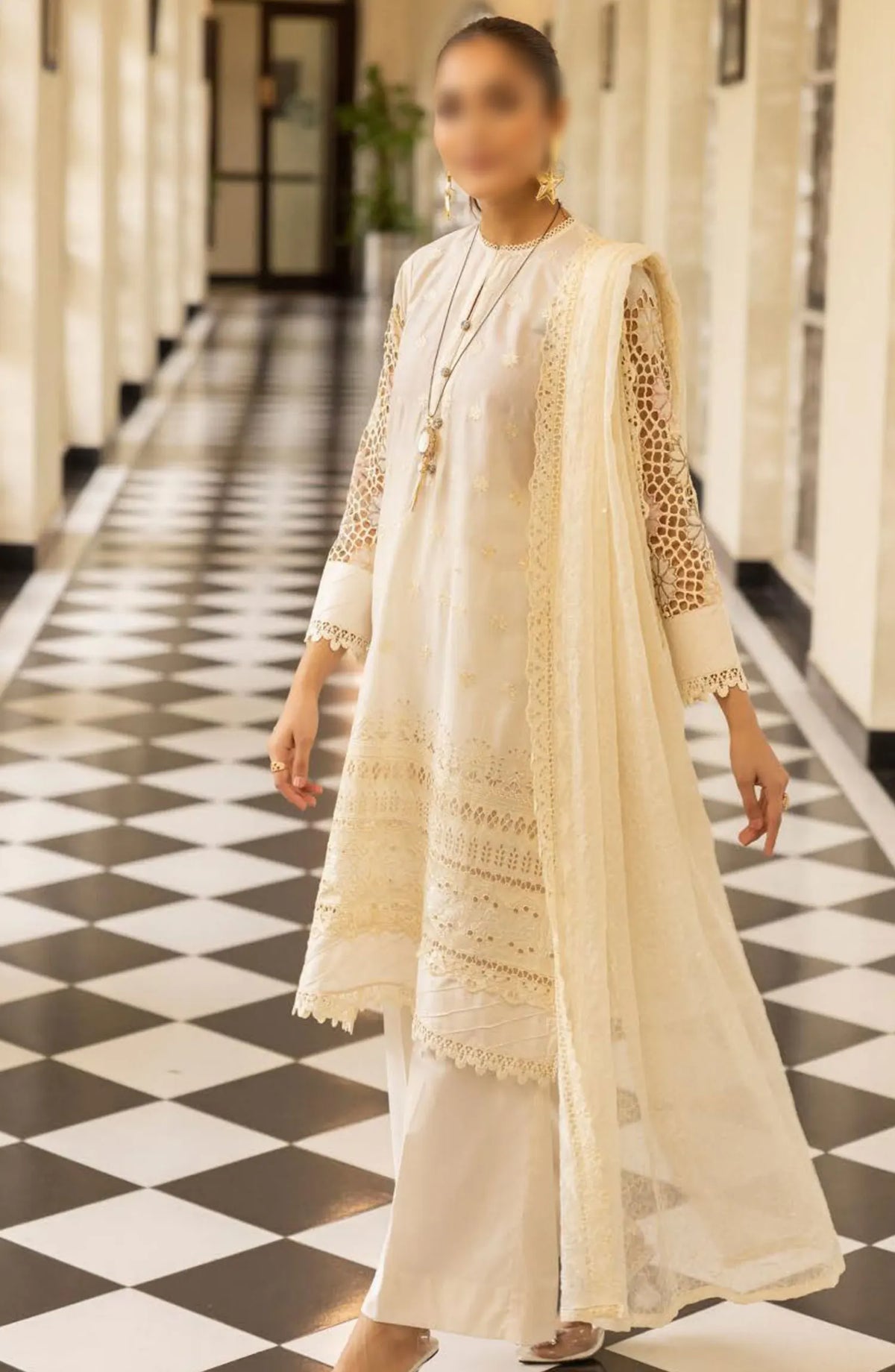 Mahees Exclusive Sequence Chikankari Lawn Collection 2024 - Design 06
