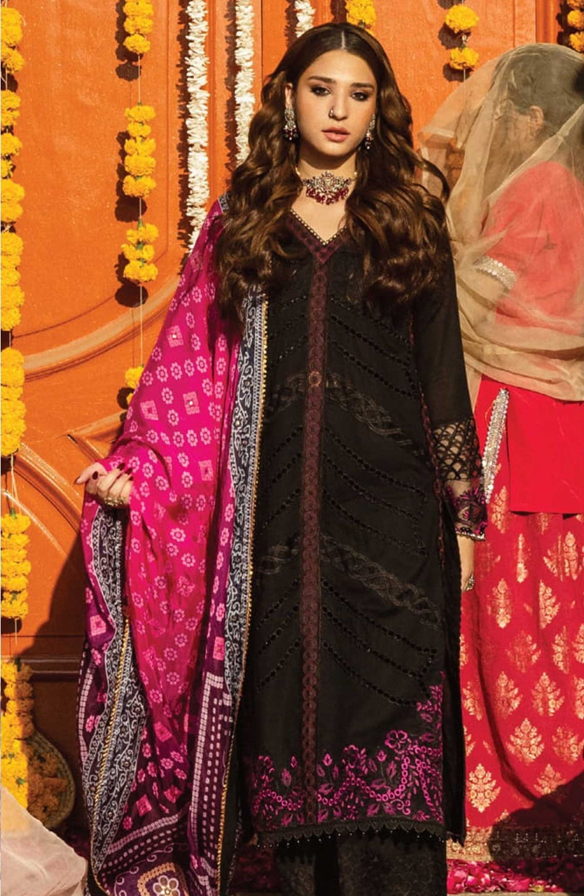 Al Zohaib Textile Embroidered Chikankari Unstitched 3 Piece - D-06 - AZT25B - Black - Casual Collection