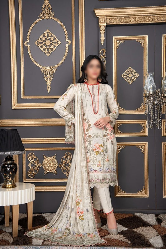 Design 06 Pastels by Sobia Digital Printed and Embroidered linen Collection