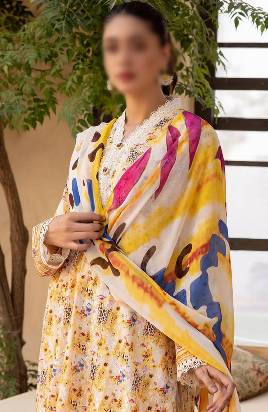 Mahees Printed Chikiankari Lawn Collection 2024 - Design 07
