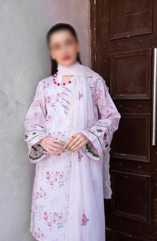 Gardenia Vol 03 Embroidered Print Lawn Collection By Humdum - Design 07