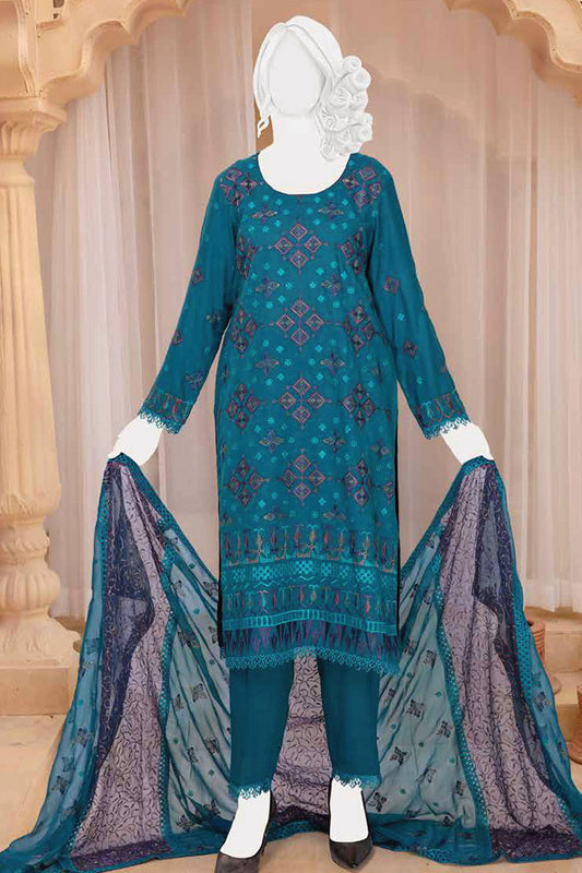 Romansiah Premium Karandi Series with Crinckle Dupatta Collection - Design 07
