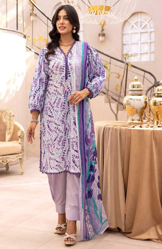 Mahees Isha by Riaz Arts Chikankari Lawn Unstitched 3 Piece - D-07 - RA25MI - Purple - Summer Collection