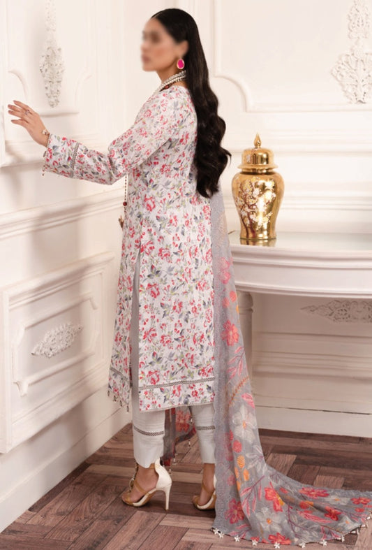 AL ZOHAIB Sunshine Bloom Bamber Chikankari Dupatta Collection - Design 07