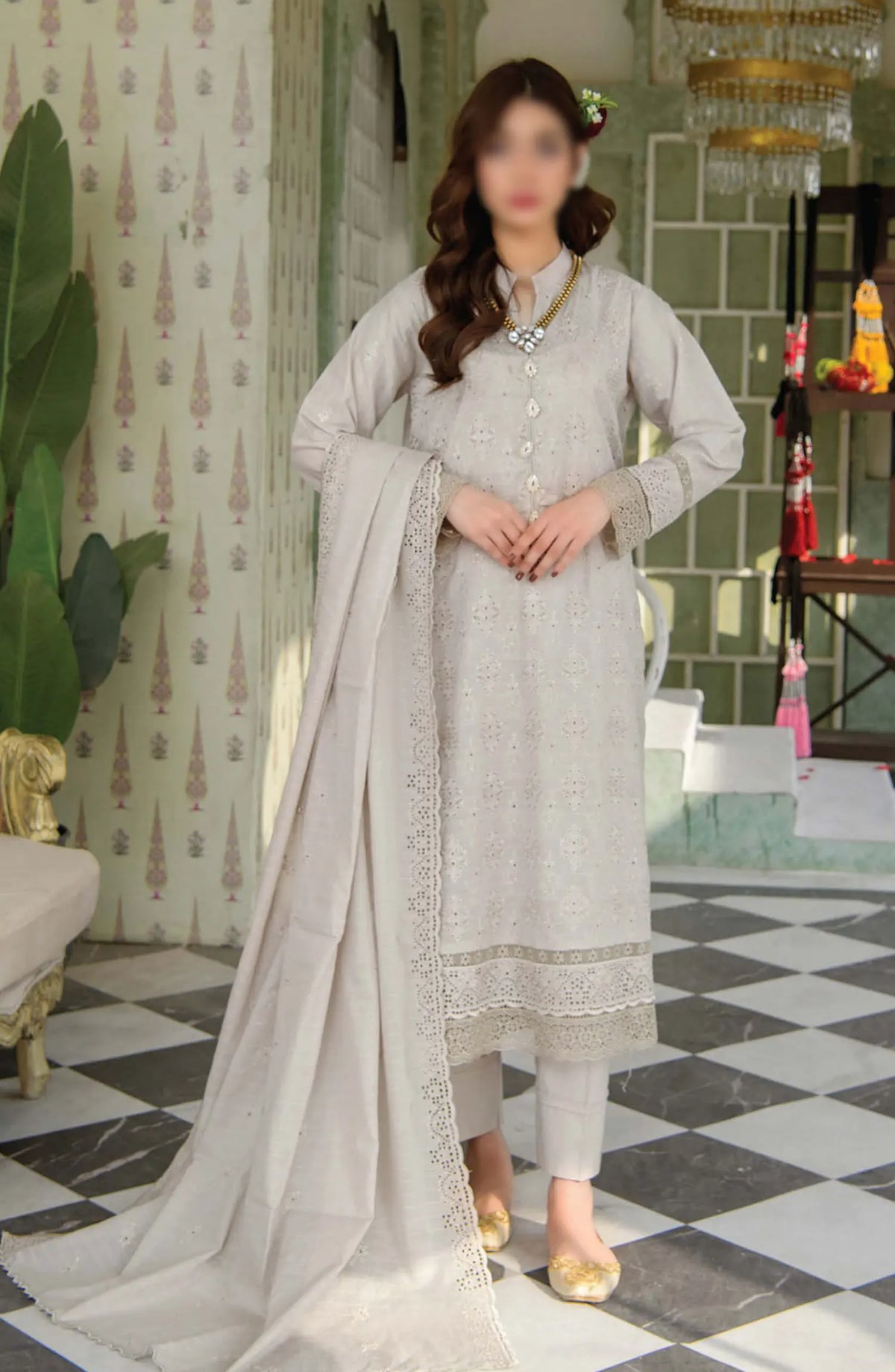Meraki Exclusive Chikankari Embroidered Lawn Collection 2024 - Design 07