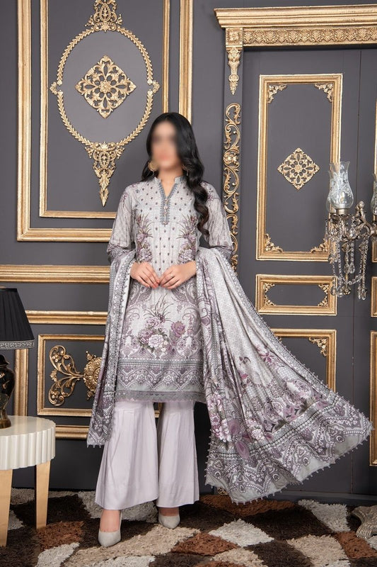 Design 07 Pastels by Sobia Digital Printed and Embroidered linen Collection