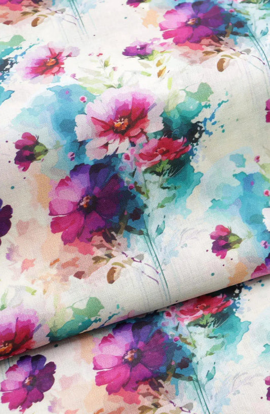 Classic Unstitched 2pcs Digital Printed Lawn Collection Vol-03 By Amna Khadija - Design 07