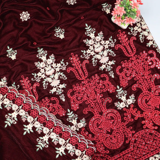 Signature Chapter 03 Unstitched Luxury Embroidered Velvet Series - Design 08
