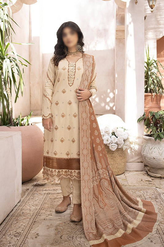 Elak Khaddar Embroidered Collection 2023 - HC -EKEC - Design 08