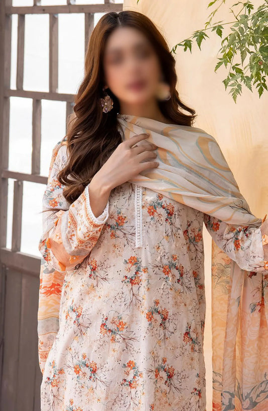 Mahees Printed Chikiankari Lawn Collection 2024 - Design 08