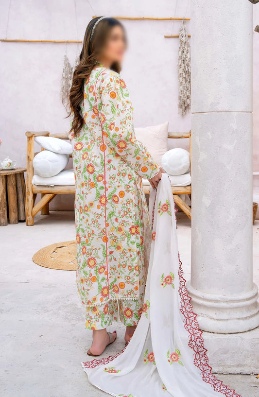 Gardenia Vol 03 Embroidered Print Lawn Collection By Humdum - Design 08