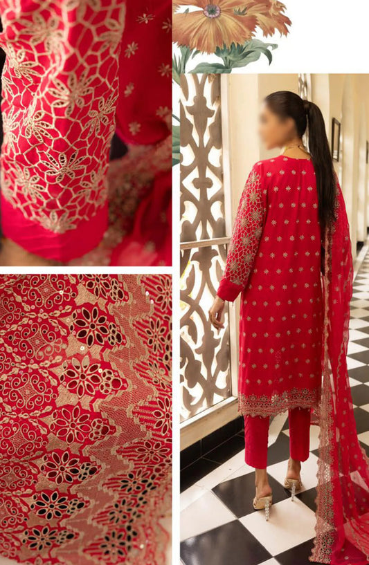 Mahees Exclusive Sequence Chikankari Lawn Collection 2024 - Design 08