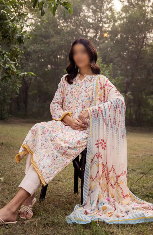 Mahees Printed Chikiankari Lawn Collection Vol 06 2024 - Design 08