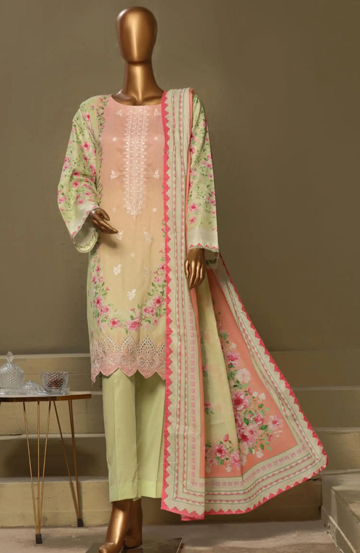 BIN SAEED Exclusive Cotton Chikankari 3 Piece Vol 1 - Design 08
