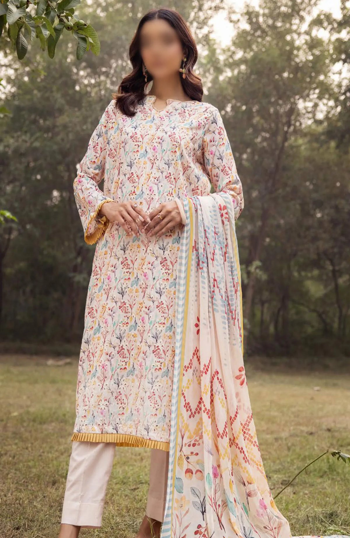 Mahees Printed Chikiankari Lawn Collection Vol 06 2024 - Design 08