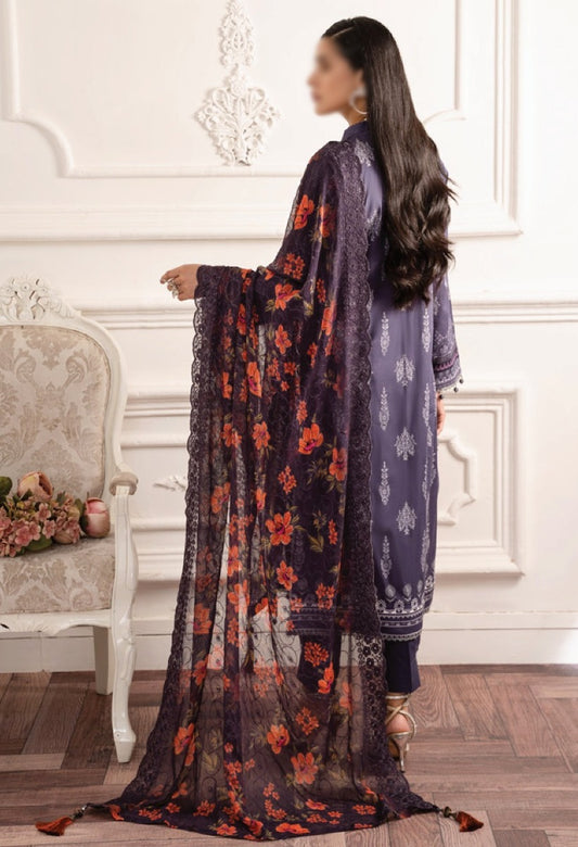 AL ZOHAIB Sunshine Bloom Bamber Chikankari Dupatta Collection - Design 08